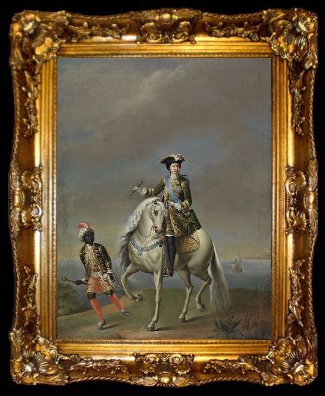 framed  unknow artist Equestrian portrait of Empress Catherine I, ta009-2